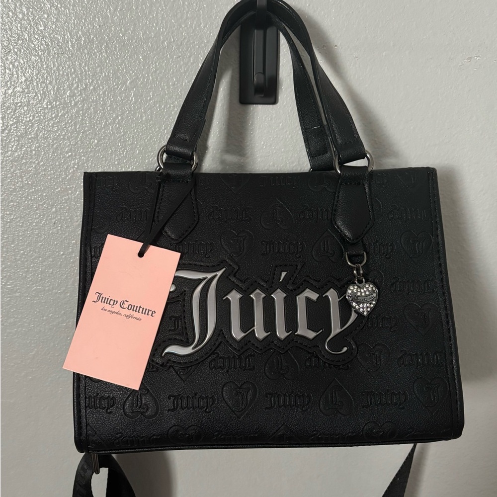 Juicy Couture Black Satchel with Heart Charm
